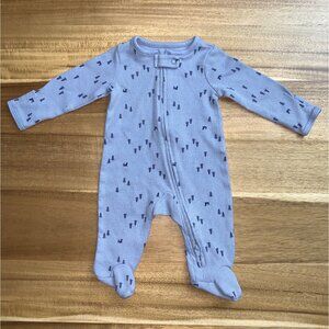 Carters Just One You Baby Boy Sleeper Blue Footed Pajamas Cotton Blend Size 3M